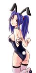  alternate_hairstyle animal_ears blue_hair breasts bunny_ears bunnysuit clearite fishnet_legwear fishnets high_heels idolmaster idolmaster_(classic) medium_breasts miura_azusa red_eyes shoes simple_background solo thighhighs twintails white_background wrist_cuffs 
