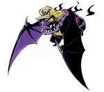  bat_wings big_nose facial_hair hat male_focus mario_(series) monster_boy mustache nitorou purple_skin sharp_teeth solo super_mario_bros. teeth tongue wario wario_land wings yellow_eyes 