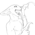  autofelatio black_and_white cum krii licking male masturbation monochrome nateday oral penis plain_background sketch solo tail_cock tail_penis tongue white_background 