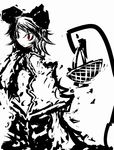  animal_ears bad_id bad_pixiv_id basket f7(eiki) greyscale monochrome mouse_ears mouse_tail nazrin red_eyes solo spot_color tail touhou 