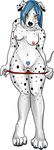  canine clothed clothing dalmatian dog female half-dressed looking_at_viewer mammal oli_snowpaw pussy skimpy solo topless undressing 