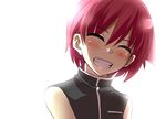  blush closed_eyes kusugaya miyanaga_teru red_hair saki short_hair smile solo younger 