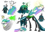  :3 _eyes changeling crown dafuq equine eye_mist fangs female feral friendship_is_magic glowing green_eyes green_hair hair holes horn horse long_hair magic mammal my_little_pony plain_background pony princess_celestia_(mlp) queen_chrysalis_(mlp) slit_pupils tongue tongue_out unconscious underpable white_background winged_unicorn wings 