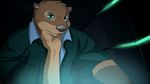  green_eyes male mammal mustelid open_shirt otter shirt solo theothefox 