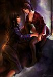  avatar:_the_last_airbender avatar_(series) azula black_hair braid brown_hair kneeling long_hair multiple_girls robe tida_kietsungden ty_lee 