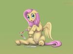  equine fluttershy_(mlp) friendship_is_magic hair hooves horse my_little_pony pegasus pink_hair pony pussy_juice teats wings yellow_fur 