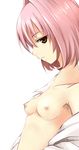  1girl beelzebub_(manga) breasts coat green_eyes lamia_(beelzebub) pink_hair ramia_(beelzebub) short_hair 
