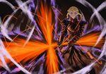  armor artoria_pendragon_(all) blonde_hair dress excalibur fate/stay_night fate_(series) gauntlets saber_alter scrap_iron solo sword weapon yellow_eyes 