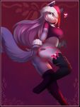  abstract_background camel_toe canine christmas clothed clothing female hat holidays kanel legwear looking_back mammal panties santa_hat skimpy solo stockings thong underwear wolf 