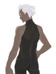  archer bad_id bad_pixiv_id bare_shoulders dark_skin dark_skinned_male fate/stay_night fate_(series) from_behind male_focus sleeveless solo taa_(acid) white_hair 