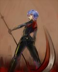  ayanami_rei bad_id bad_pixiv_id black_bodysuit blue_hair bodysuit evangelion:_3.0_you_can_(not)_redo karimero_(calimer0) neon_genesis_evangelion plugsuit rebuild_of_evangelion red_eyes scythe short_hair solo 