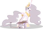  box cutie_mark equine female feral friendship_is_magic grey_hair hair horn horse mammal my_little_pony plain_background pony princess princess_celestia_(mlp) princess_molestia_(mlp) royalty sex_toy solo transparent_background up1ter white_body winged_unicorn wings 