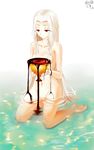  absurdres aiovia areolae barefoot corruption fate/zero fate_(series) goblet highres irisviel_von_einzbern kneeling long_hair navel nude partially_submerged red_eyes solo very_long_hair water white_hair 
