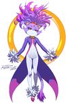  2012 animal_ears blaze_the_cat cat cat_ears cat_tail dated full_body furry jewelry long_hair parody purple_hair rat_rage ring robert_porter shoes signature simple_background solo sonic_the_hedgehog style_parody tail white_background yellow_eyes 