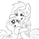  black_and_white crade-elcin cradeelcin crying cub cutie_mark duo equine female feral friendship_is_magic horse mammal monochrome my_little_pony open_mouth pegasus plain_background pony rainbow_dash_(mlp) scootaloo_(mlp) white_background wings young 