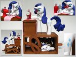 automaton cat cutie_mark doll duo equine eyewear fabric feline female feral friendship_is_magic glasses hi_res horn mammal my_little_pony opalescence_(mlp) rarity_(mlp) renegadecow sewing_machine toy unicorn 
