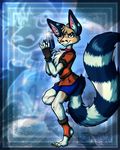  anthro cacomistle chester_ringtail_magreer gun havoc_inc. lady_rumpledtiltskin male mammal pose ranged_weapon solo terrie_smith weapon 