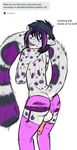 balls butt clothed clothing crossdressing cute english_text feline gay girly half-dressed invalid_tag legwear leopard makarimorph male mammal panties penis plain_background snow_leopard solo stockings text topless underwear white_background 