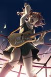  deardrops dress fujimaru_(bluebrand) game_cg guitar highres instrument jungle_gym night ooba_yayoi short_hair solo 