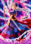  bow_(weapon) breasts constellation corset danmaku dress hat long_hair medium_breasts nurse_cap silver_hair solo touhou trigram vetina weapon yagokoro_eirin yellow_eyes 