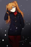  bad_id bad_pixiv_id blue_eyes brown_hair coat cowboy_shot evangelion:_3.0_you_can_(not)_redo gloves hand_in_pocket long_hair looking_at_viewer neon_genesis_evangelion rebuild_of_evangelion smile snow solo souryuu_asuka_langley thigh_gap toggles ume_(plumblossom) 