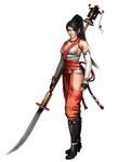  black_hair breasts large_breasts momiji_(ninja_gaiden) naginata ninja_gaiden ninja_gaiden:_dragon_sword ninja_gaiden_3:_razor's_edge ninja_gaiden_3_(xbox) ninja_gaiden_iii:_razor&#039;s_edge ninja_gaiden_iii:_razor's_edge official_art polearm ponytail simple_background weapon 