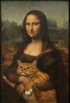  a_cat_is_fine_too amazing animal_ears brush cat doing_it_right feline female happy human humor inspired_by_proper_art leonardo_da_vinci mammal mona_lisa overweight painting panting parody paws real smile the_internet the_mona_lisa the_truth tree unknown_artist water whiskers 
