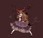  brown_hair chain horns ibuki_suika long_hair ribbon shikimi_(yurakuru) solo touhou 