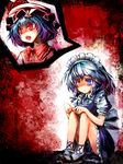  blue_hair commentary_request hat highres izayoi_sakuya maid multiple_girls remilia_scarlet ribbon short_hair silver_hair tears touhou ukyo_rst 