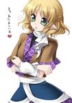  asuka226 bad_id bad_pixiv_id blonde_hair green_eyes half_updo mizuhashi_parsee open_mouth pointy_ears short_hair solo touhou translated 