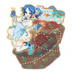  bad_id bad_pixiv_id birthday blue_hair boots candle dress earrings gloves green_eyes jewelry jumping mot pixiv pixiv-tan ribbon side_ponytail solo thighhighs tongue 
