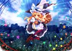  anna_(small_night) blonde_hair broom flying hat kirisame_marisa ribbon solo star touhou 