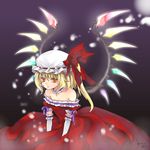  bad_id bad_pixiv_id blonde_hair flandre_scarlet hat ponytail ribbon short_hair solo szuinyo touhou wings 