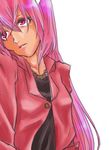  bad_id bad_pixiv_id elfen_lied horns jacket kiyoshi-konoyoru lace long_hair lucy_(elfen_lied) pink_eyes pink_hair solo 