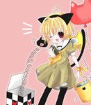  animal_ears artist_request balloon blonde_hair bucket bucket_of_water cat cat_ears dress hairband higurashi_no_naku_koro_ni houjou_satoko jack-in-the-box lowres one_eye_closed pantyhose red_eyes sailor_dress short_hair solo 