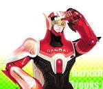 bad_id bad_pixiv_id barnaby_brooks_jr blonde_hair character_name flzl green_eyes male_focus power_armor power_suit solo superhero tiger_&amp;_bunny 