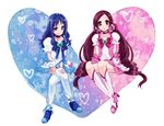  :0 bad_id bad_pixiv_id blue_choker blue_eyes blue_hair blue_skirt boots bow choker cosplay crossed_legs cure_blossom cure_blossom_(cosplay) cure_marine cure_marine_(cosplay) dress hair_ornament hair_ribbon hanasaki_tsubomi heart heartcatch_precure! knee_boots kurumi_erika long_hair looking_at_viewer magical_girl multiple_girls pink_bow pink_choker pink_eyes pink_hair ponytail precure red_eyes red_hair ribbon sasamaru_chimaki sitting skirt smile thighhighs twintails white_legwear wrist_cuffs 