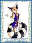  cacomistle chester_ringtail_magreer clothing jewelry lady_rumplestiltskin male mammal pose red_eyes smile solo terrie_smith 