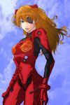  bangs blue_eyes bodysuit bracer breasts cloud cowboy_shot day duct_tape evangelion:_3.0_you_can_(not)_redo eyepatch floating_hair from_side gloves hair_between_eyes hair_ornament headgear highres lips long_hair looking_at_viewer neon_genesis_evangelion number oliver_(silver-classic-tabby) orange_hair outdoors parted_bangs parted_lips pilot_suit plugsuit rebuild_of_evangelion shikinami_asuka_langley sketch sky small_breasts solo souryuu_asuka_langley turtleneck 