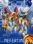  all_fours animal_ears armor ass ass_up breasts cat_ears cat_tail claws digimon digimon_collectors egyptian gauntlets large_breasts lowres mask monster_girl nefertimon nefertimon_x shoulder_pads sphinx tail wings 