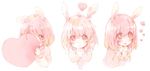  :o animal_ears blush bunny_ears heart highres looking_at_viewer multiple_girls original pink_hair shipu_(toppintetratorten) short_hair smile yellow_eyes 