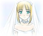  artoria_pendragon_(all) boribeya bridal_veil bride dress fate/stay_night fate_(series) lowres saber solo veil wedding_dress 