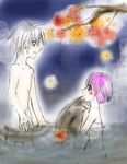  1boy 1girl beauty_(bobobo-bo_bo-bobo) bobobo-bo_bo-bobo couple heppokomaru pink_hair towel white_hair 