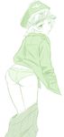  ass erwin erwin_(girls_und_panzer) girls_und_panzer hands_in_pocket hat jacket panties short_hair skirt skirt_down solo underwear 