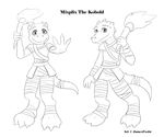 anthro claws cute dungeons_&amp;_dragons horn jamesfoxbr kobold looking_at_viewer male monochrome plain_background reptile scalie smile solo standing white_background young 