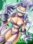  boots breasts cleavage digimon digimon_collectors elbow_gloves facial_mark facial_markings fairy fairymon garter_belt gauntlets gloves hair_flip large_breasts lavender_hair lingerie long_hair lowres midriff monster_girl navel panties shoulder_pads smile thigh_boots thighhighs underwear visor wings 