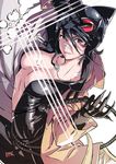  absurdres bandaid bandaid_on_nose batman_(series) black_eyes black_hair bodysuit breasts catwoman claws cleavage collarbone dc_comics goggles goggles_on_head highres kozaki_yuusuke large_breasts lips looking_at_viewer no_bra signature smile solo whip 