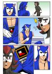  blush comic defiaz_(infinity) kuso_miso_technique multiple_boys parody shadow_the_hedgehog sonic sonic_the_hedgehog yaranaika 