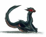  beak crouching dragon monster_hunter nargacuga plain_background red_eyes solo udon-snake unknown_artist video_games white_background wings wyvern 