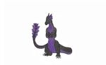  black black_body dragon drakonyan_azkar female feral green_eyes plain_background purple purple_scales solo standing white_background 